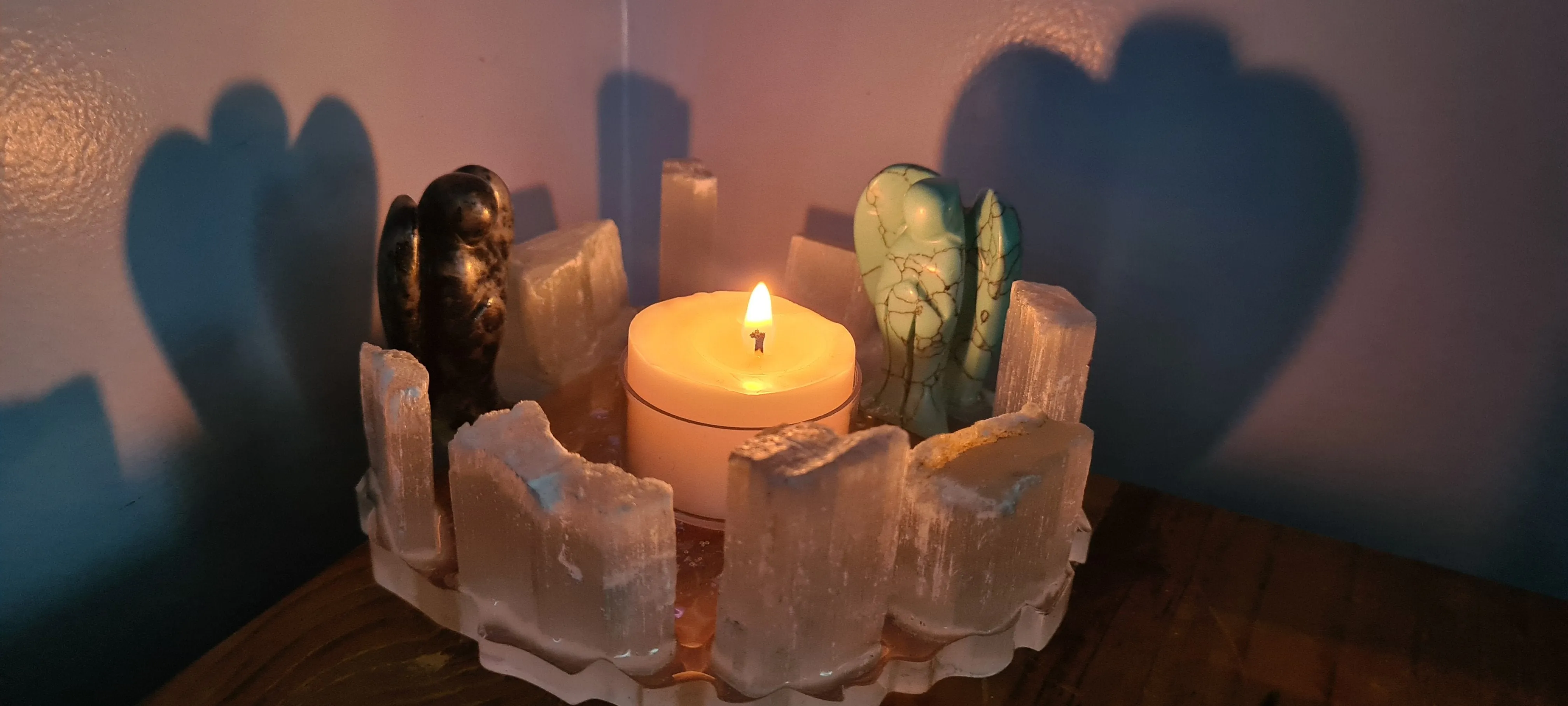 HANDMADE CRYSTAL TEA LIGHT CANDLE HOLDERS-made by me.