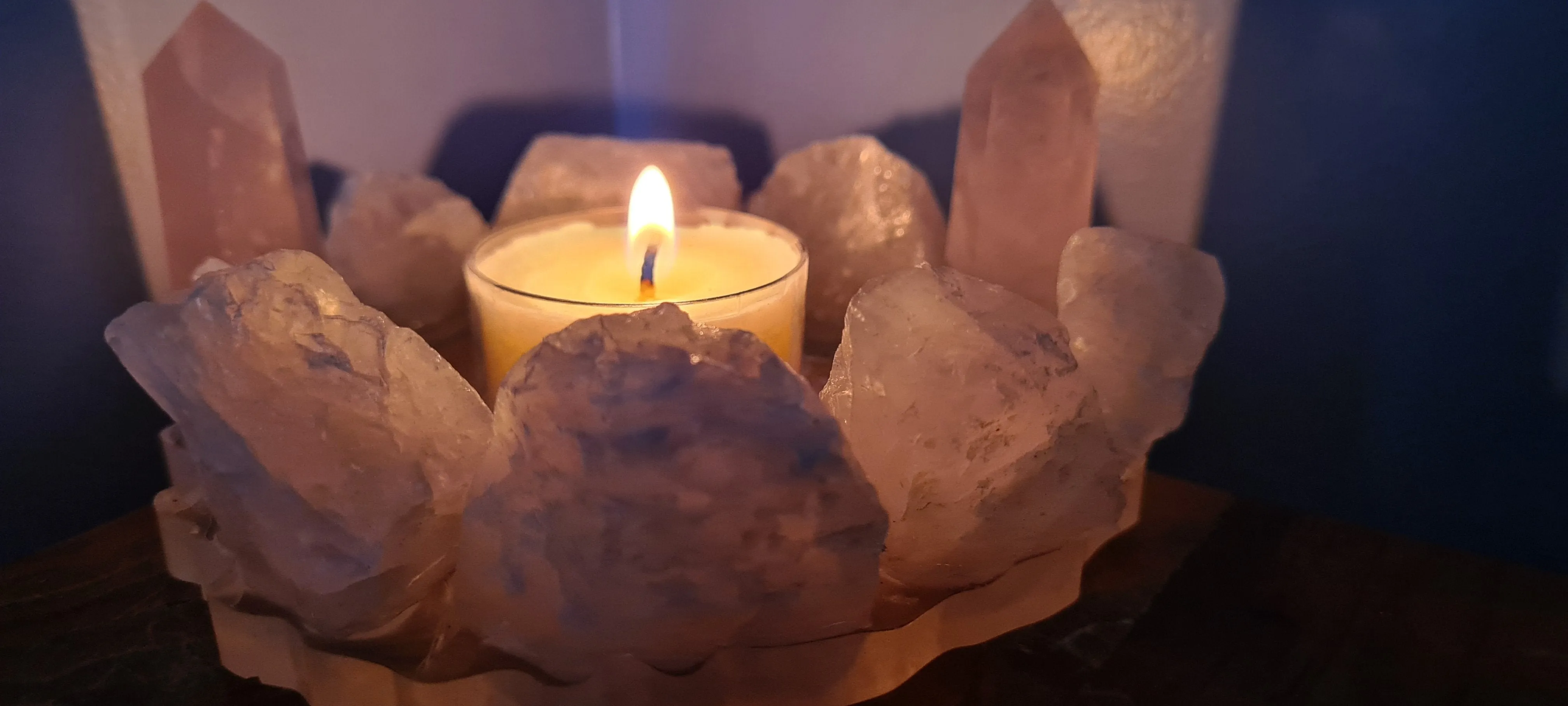 HANDMADE CRYSTAL TEA LIGHT CANDLE HOLDERS-made by me.