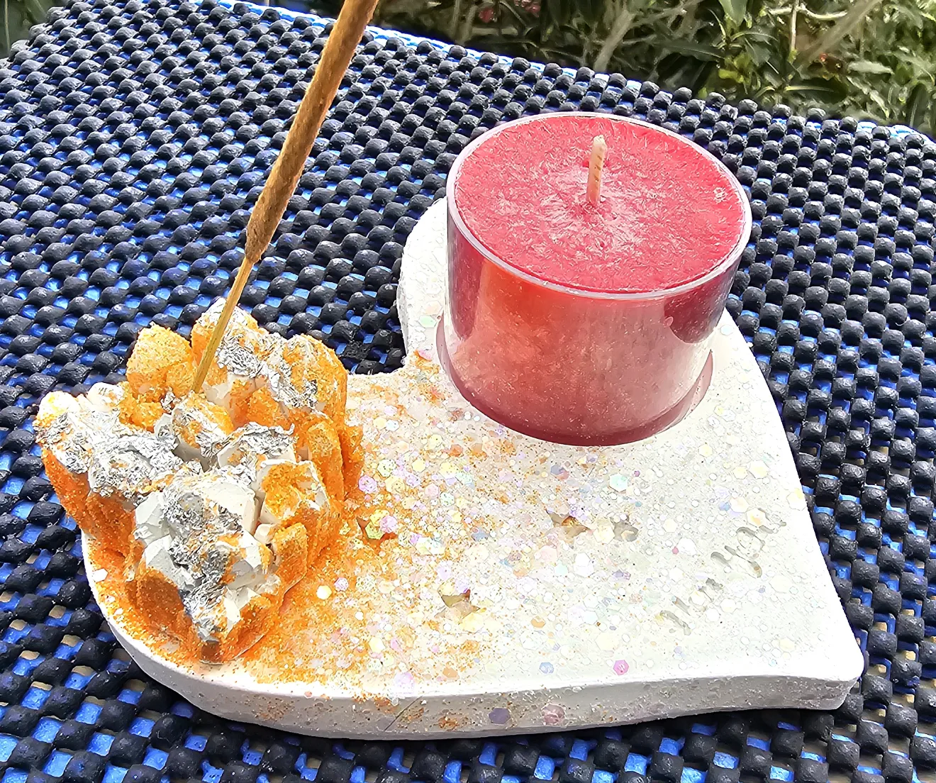 HANDMADE INCENSE/CANDLE HOLDER