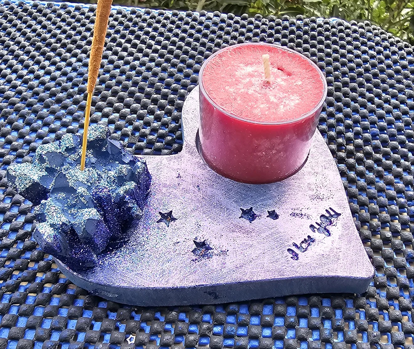 HANDMADE INCENSE/CANDLE HOLDER