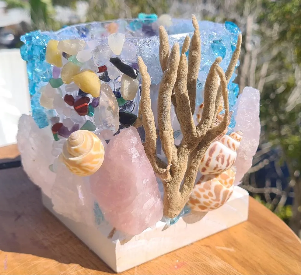HANDMADE ROSE QUARTZ BEACHY LAMP