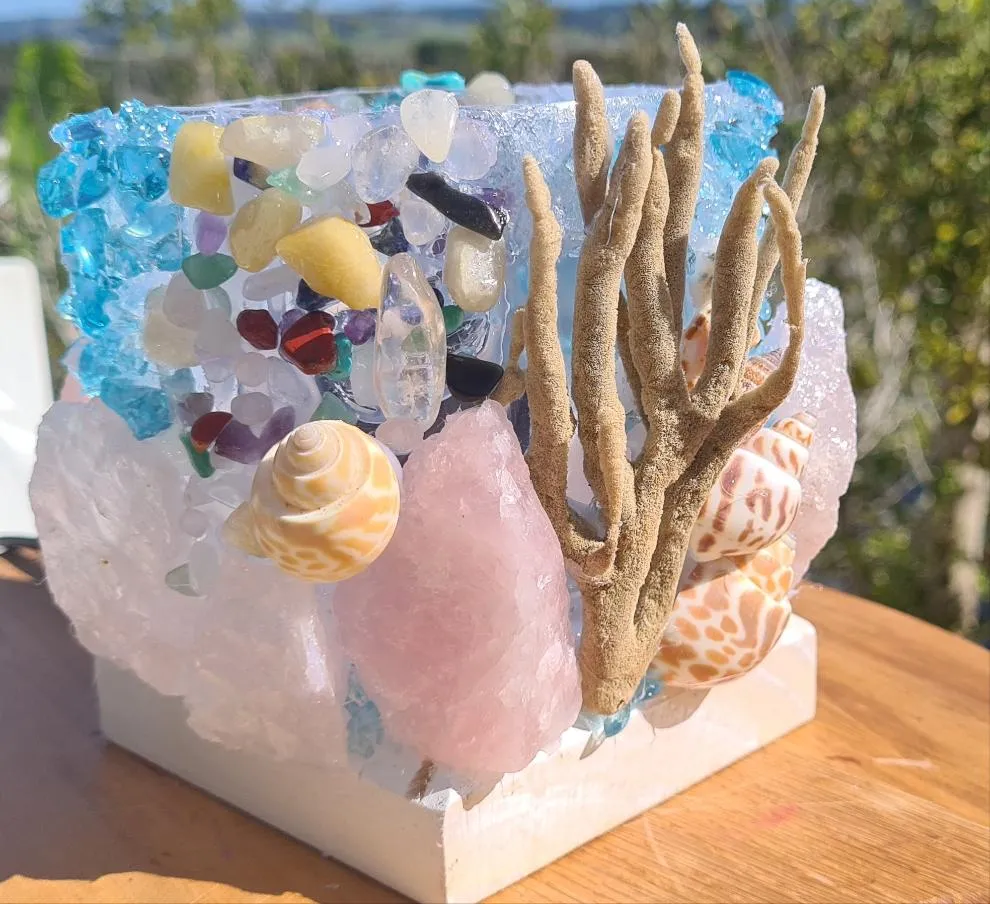 HANDMADE ROSE QUARTZ BEACHY LAMP