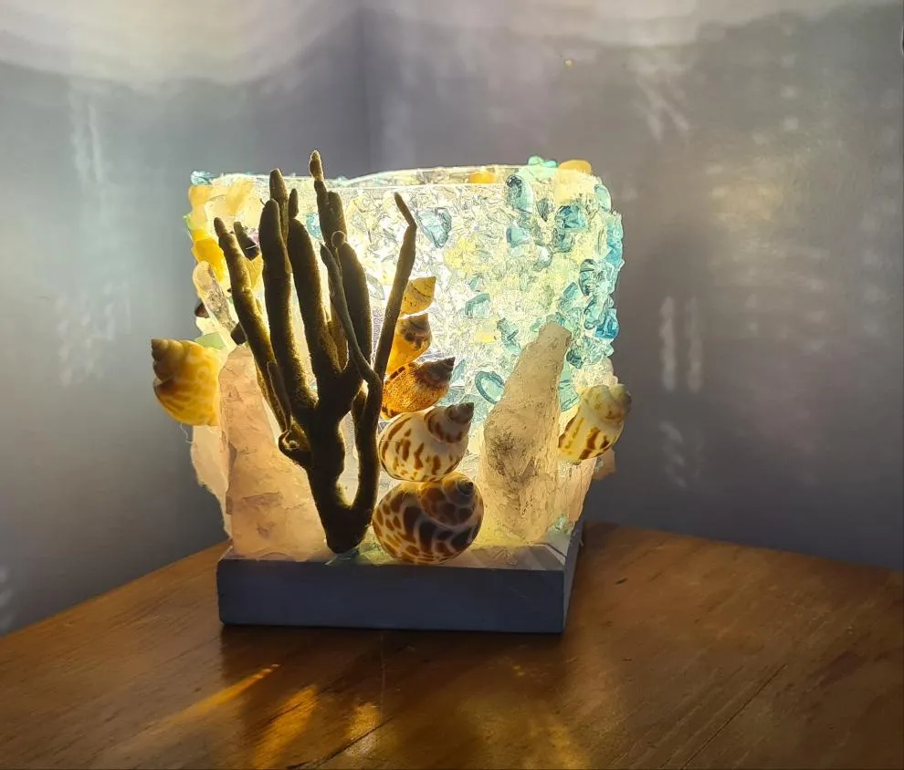 HANDMADE ROSE QUARTZ BEACHY LAMP