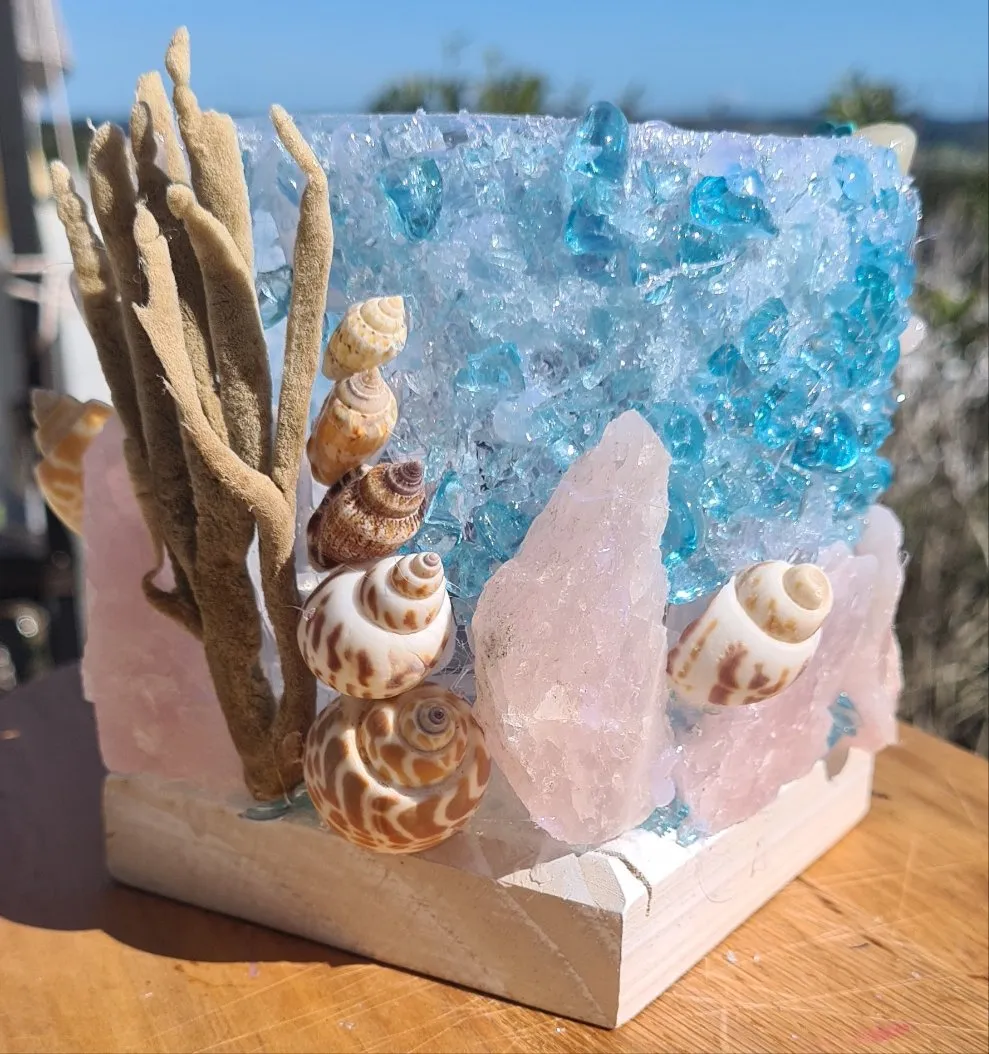 HANDMADE ROSE QUARTZ BEACHY LAMP