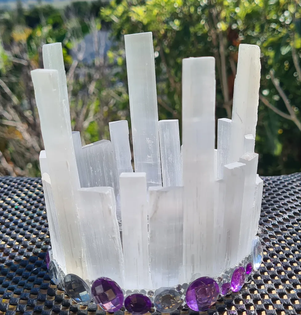 HANDMADE SELENITE CANDLE HOLDER