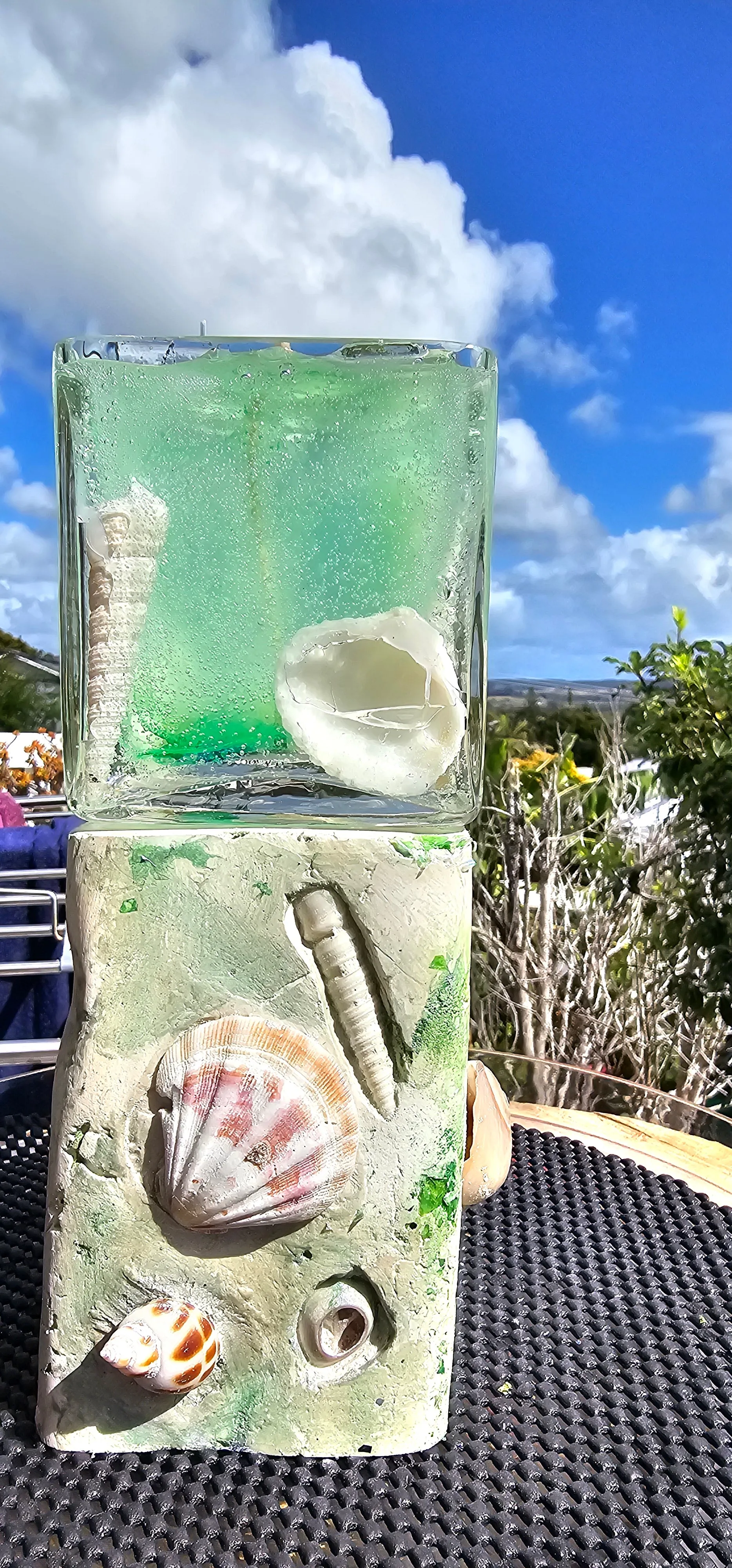HANDMADE SHELL CANDLE HOLDER