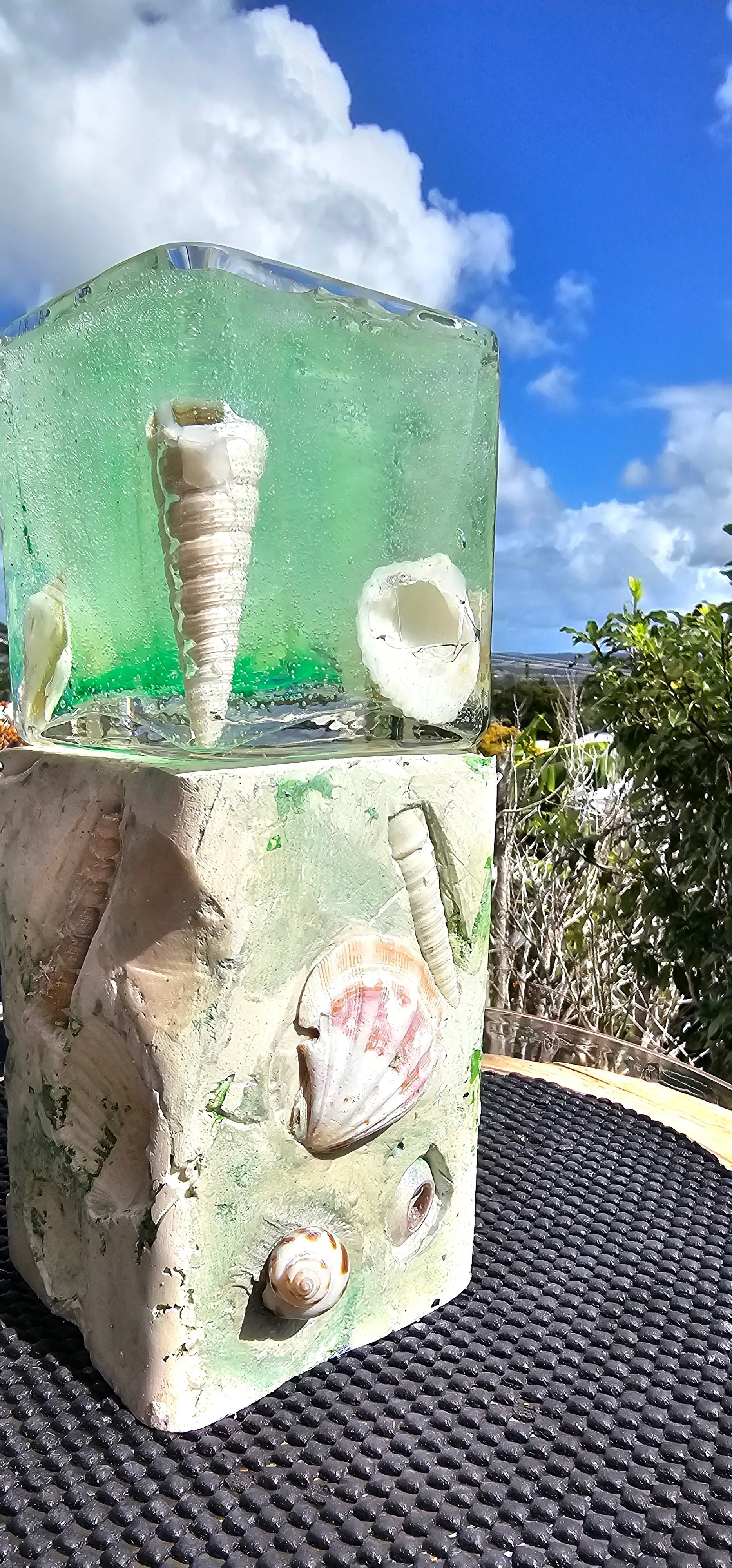 HANDMADE SHELL CANDLE HOLDER