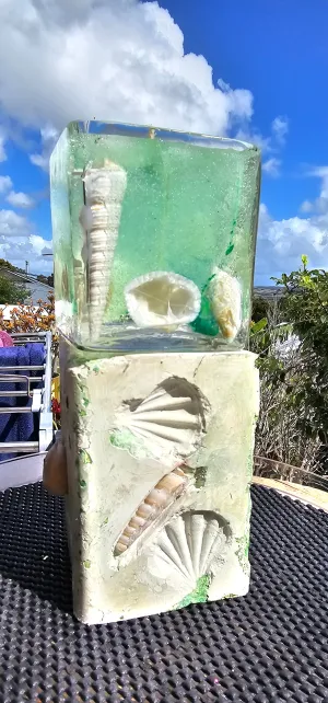 HANDMADE SHELL CANDLE HOLDER