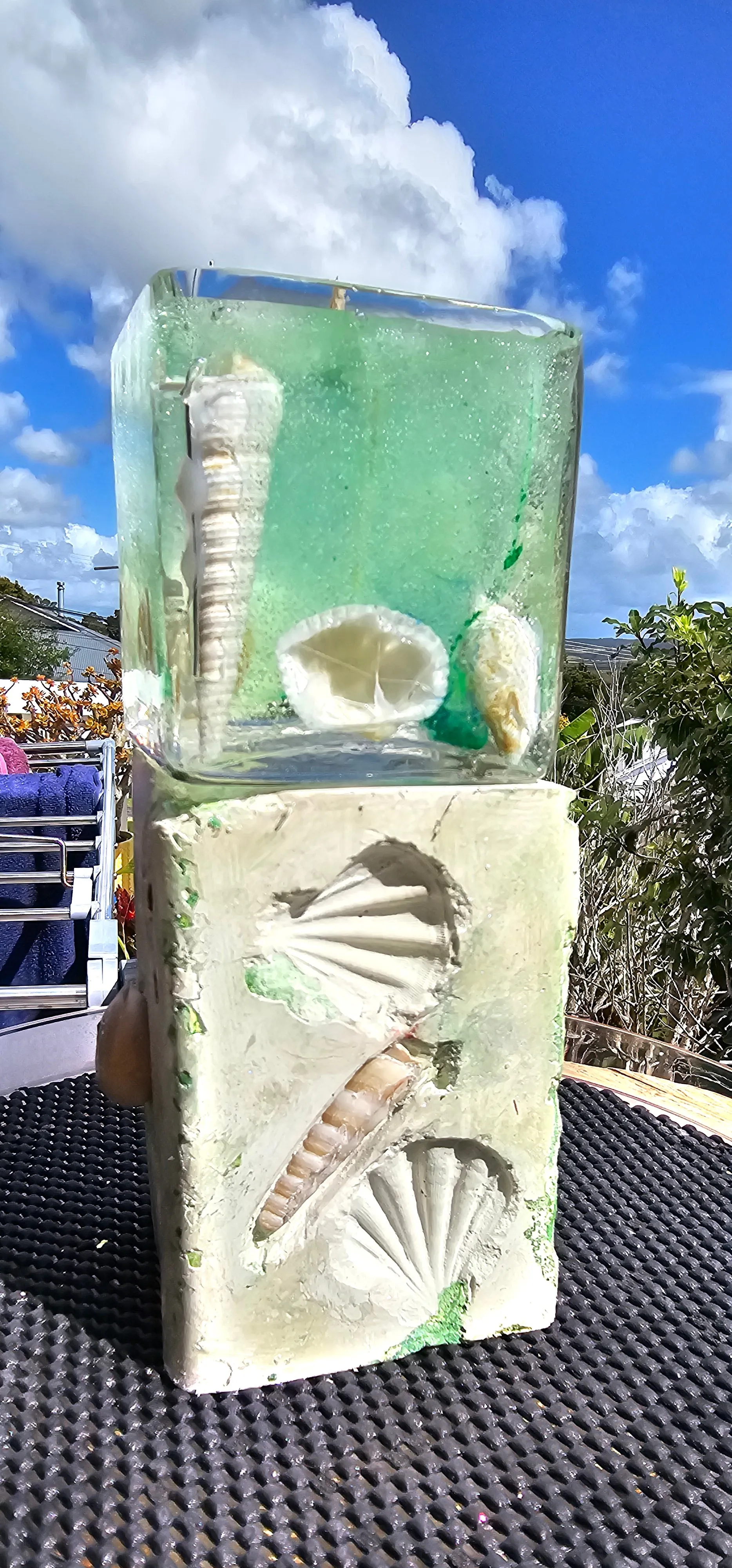 HANDMADE SHELL CANDLE HOLDER
