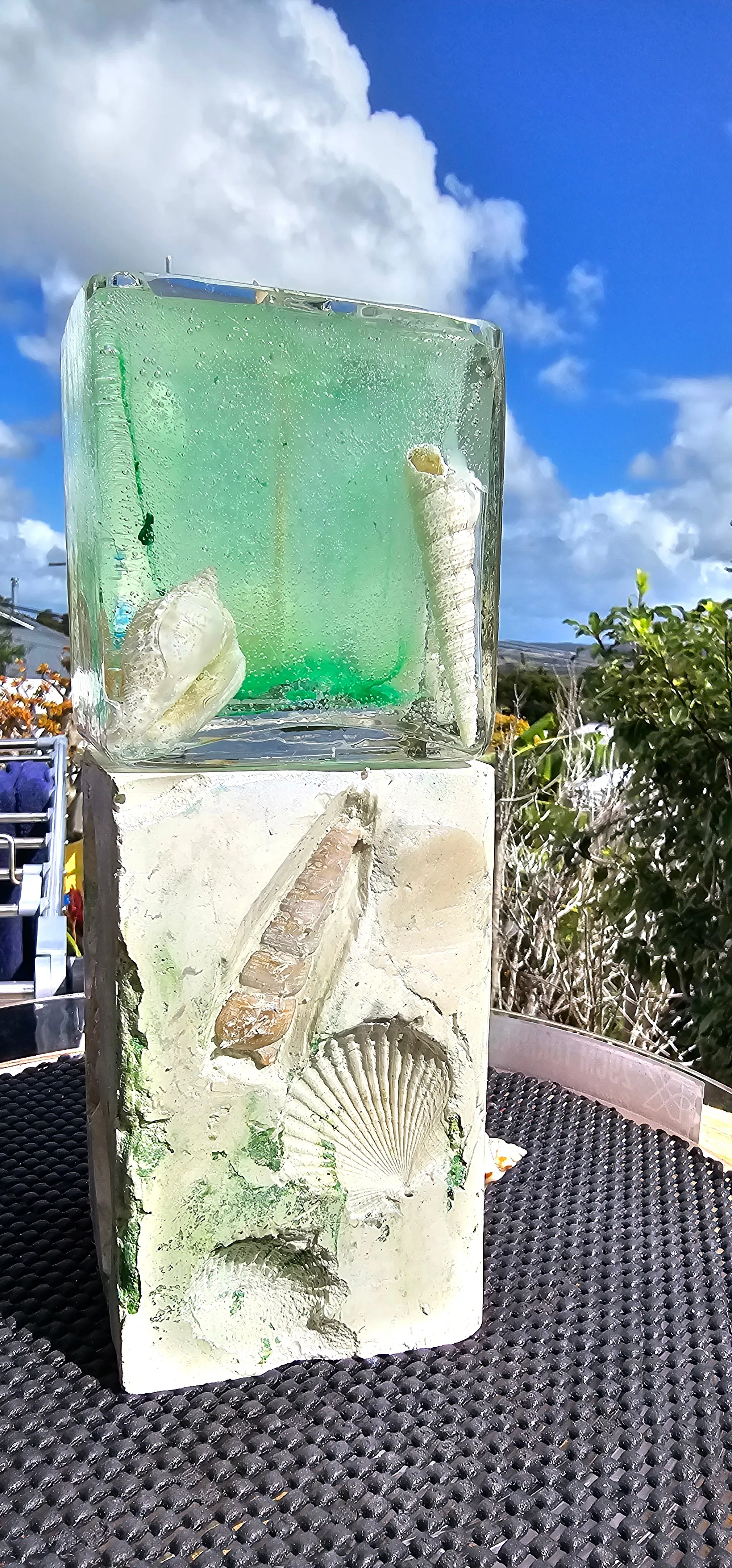 HANDMADE SHELL CANDLE HOLDER