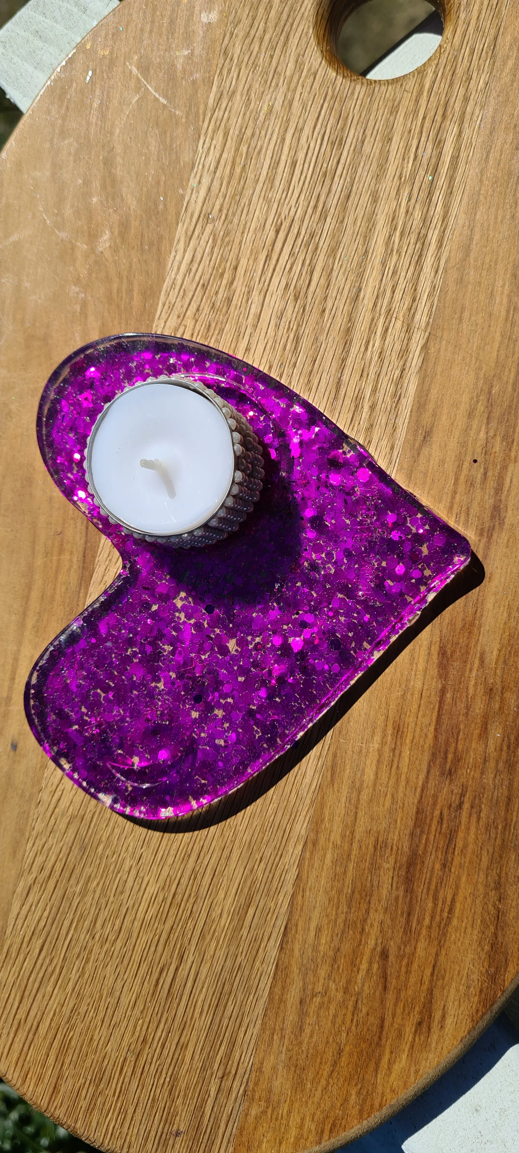 HANDMADE T LIGHT HOLDERS-made by me-loads of colours