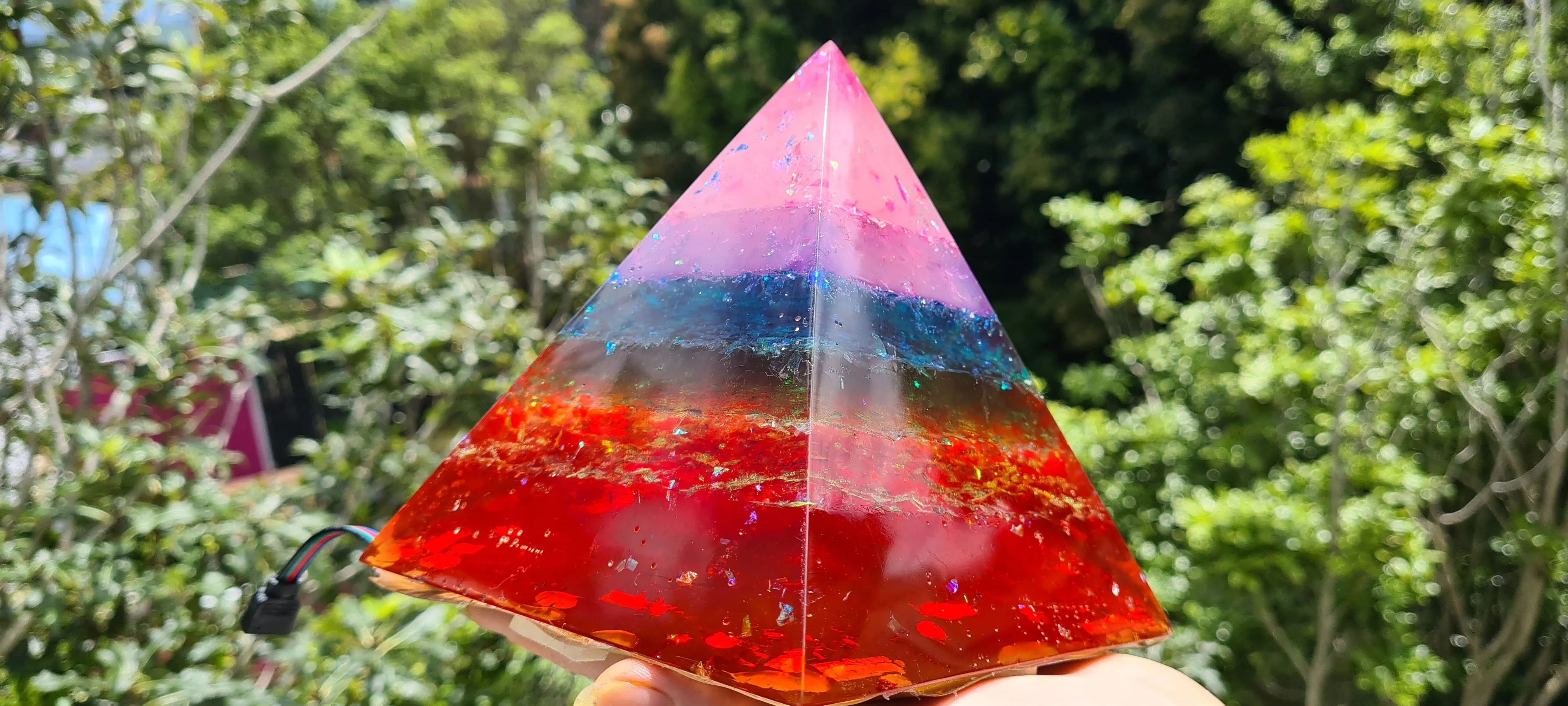 LARGE CHAKRA PYRAMID LAMP-Made by me