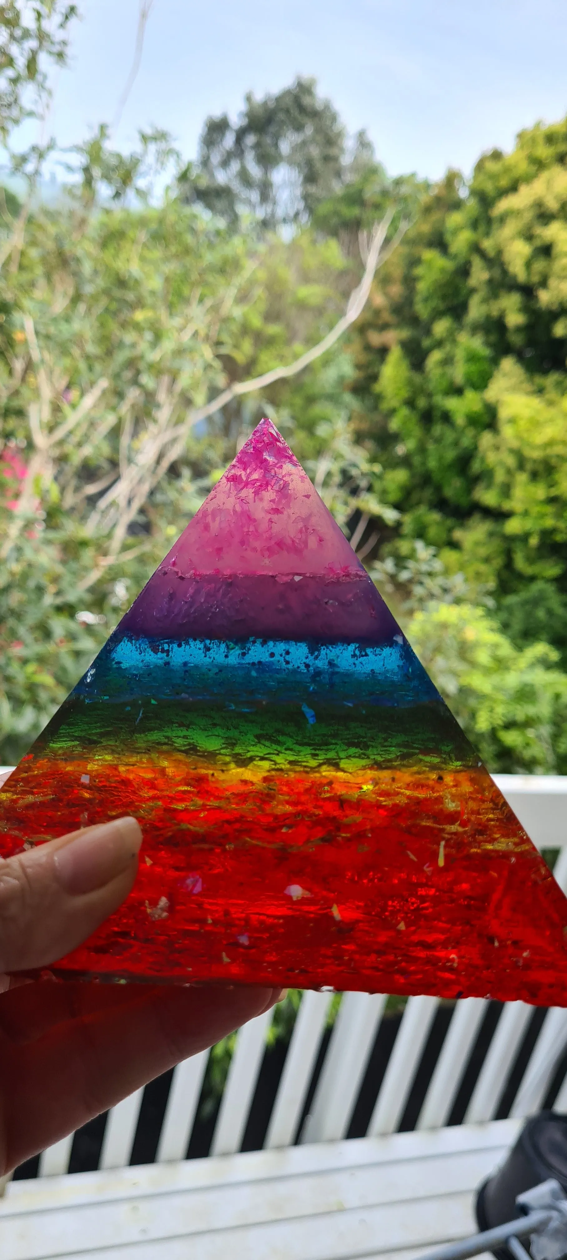 LARGE CHAKRA PYRAMID LAMP-Made by me