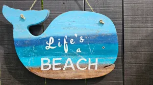 LIFES A BEACH WOODEN WALL ART