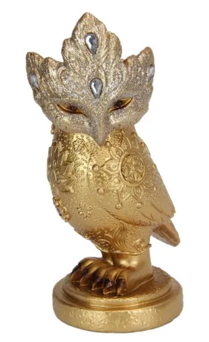 MAGESTIC GOLD OWL WITH JEWEL MASK
