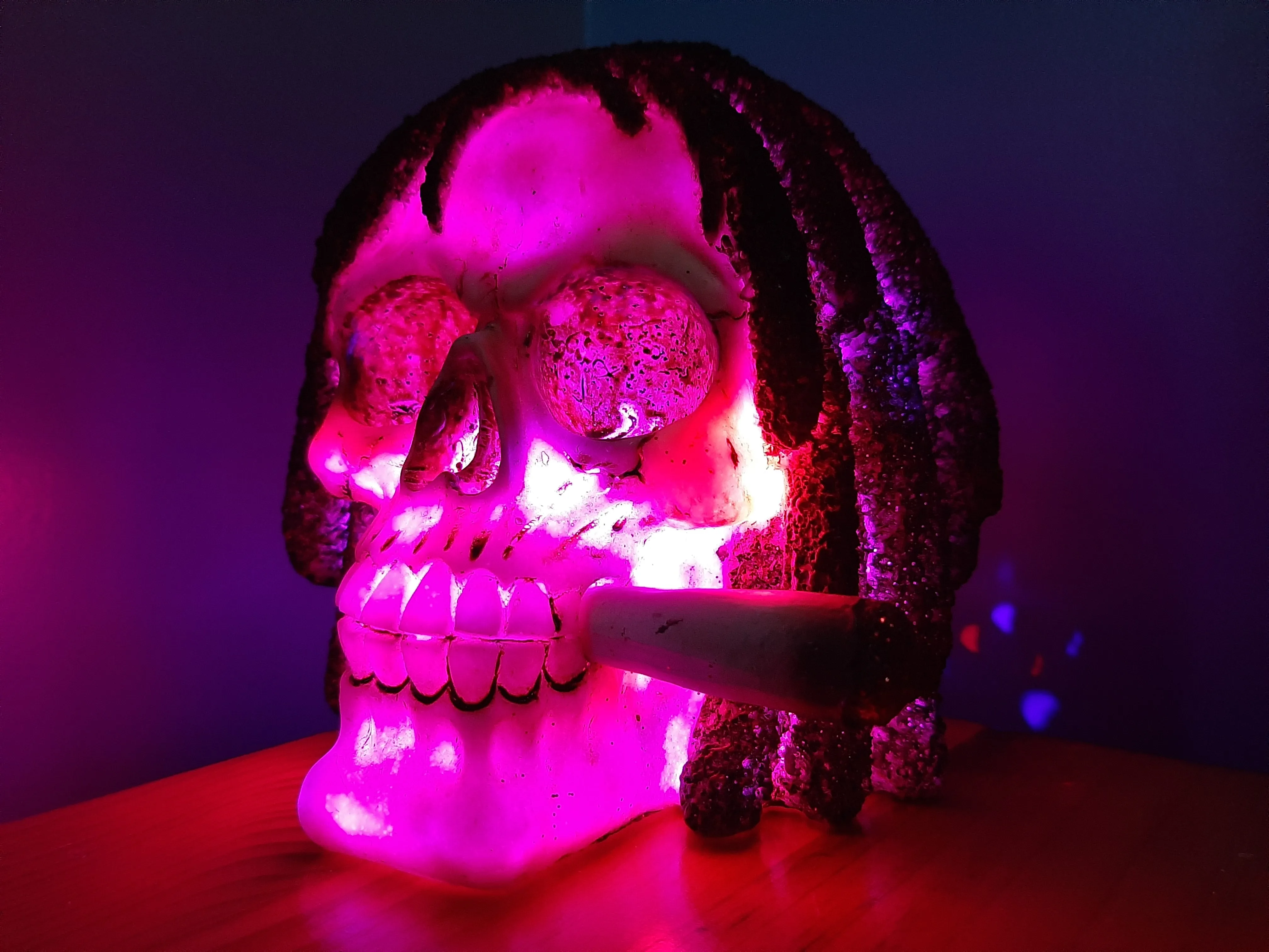 MARLEY RASTA  MAN COLOUR CHANGING LAMP-unique put together by me