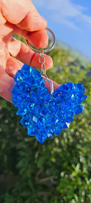 SUPER DRUZY HEART KEYRING(blue)-made by me