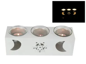 TRIPLE MOON  T LIGHT CANDLE HOLDER
