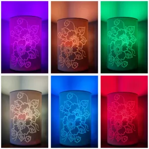 UNIQUE COLOUR CHANGING WHITE FLOWER CERAMIC LAMP