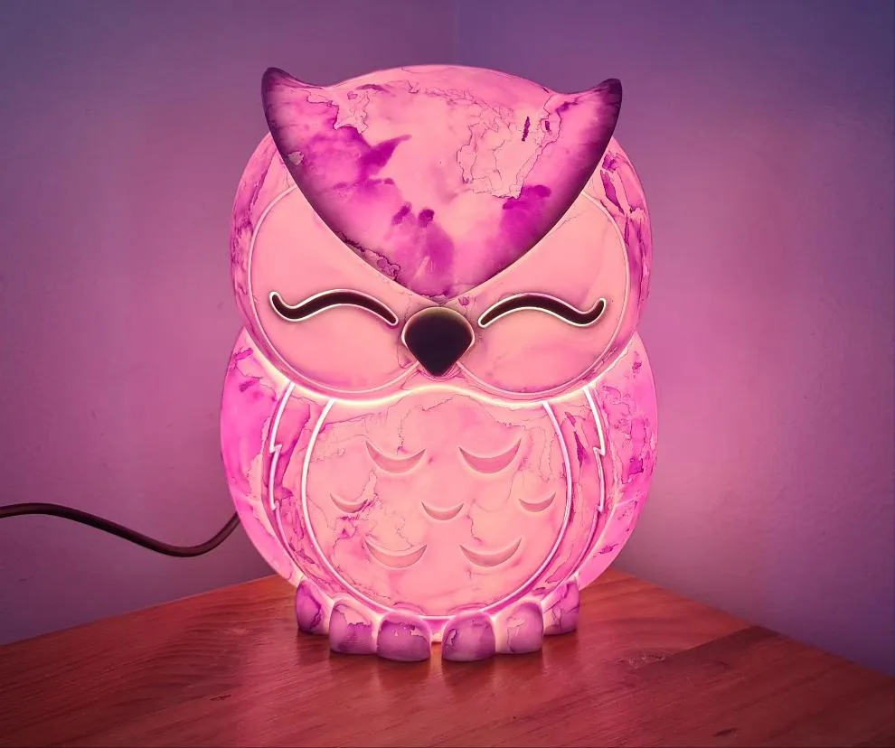 UNIQUE PAINTED OWL LAMP