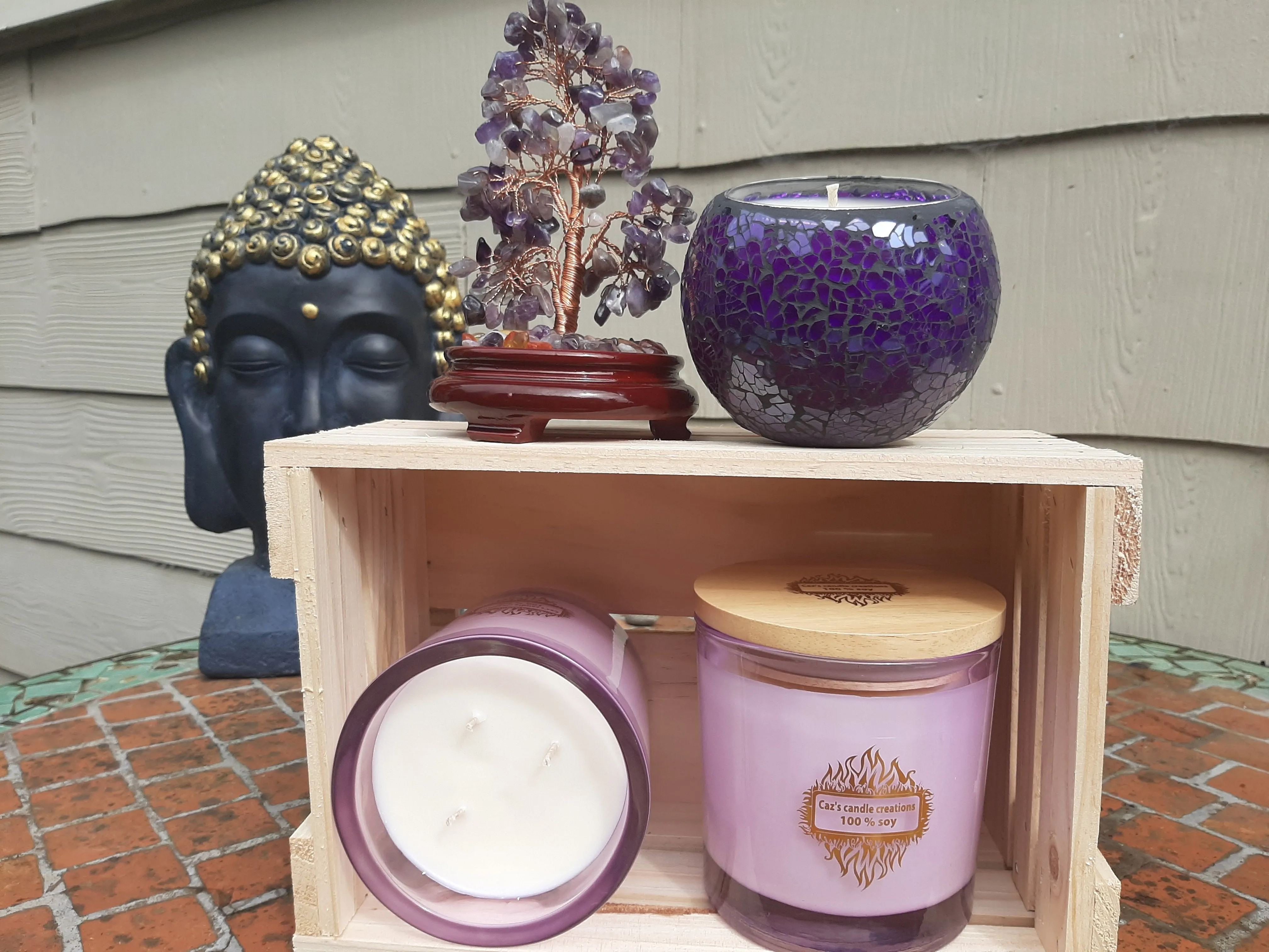WILDBERRY MOUSSE MIRRORED DEEP PURPLE SOY COCONUT CANDLES( Large)