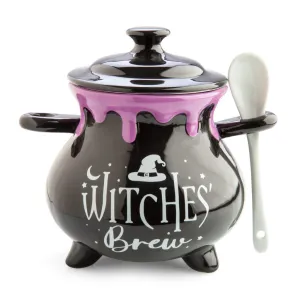 WITCHES BREW CAULDRON SOUP BOWL & SPOON SET