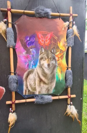 WOLF/ BUTTERFLY  DREAM CATCHER