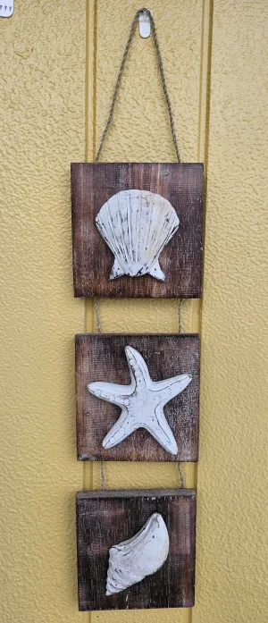 WOOD SHELL WALL ART